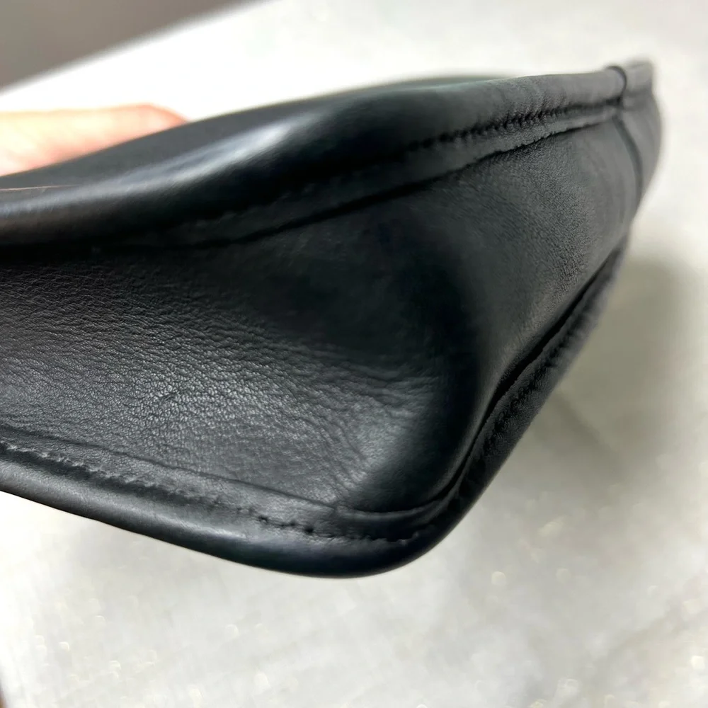 Coach Bonnie Cashin Black Zippered ClutchBag Leather 1970’s Rare EUC - Picture 7 of 13